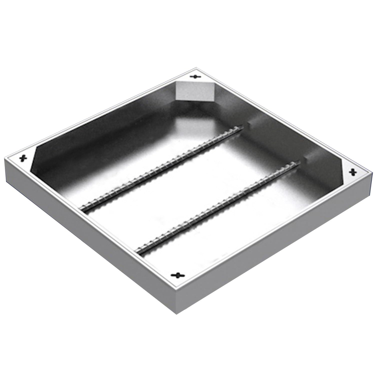 Couvercle de trou d'égout carré 50x50 cm en acier pour pavé de cour