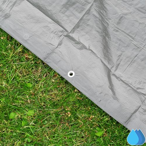 Grey Lightweight Tarpaulin - Multi-Purpose Waterproof Sheet for Outdoor Use, Tools, Camping, Gardening, Furniture Protection, and Temporary Coverage (3m x 3m) - Image 4