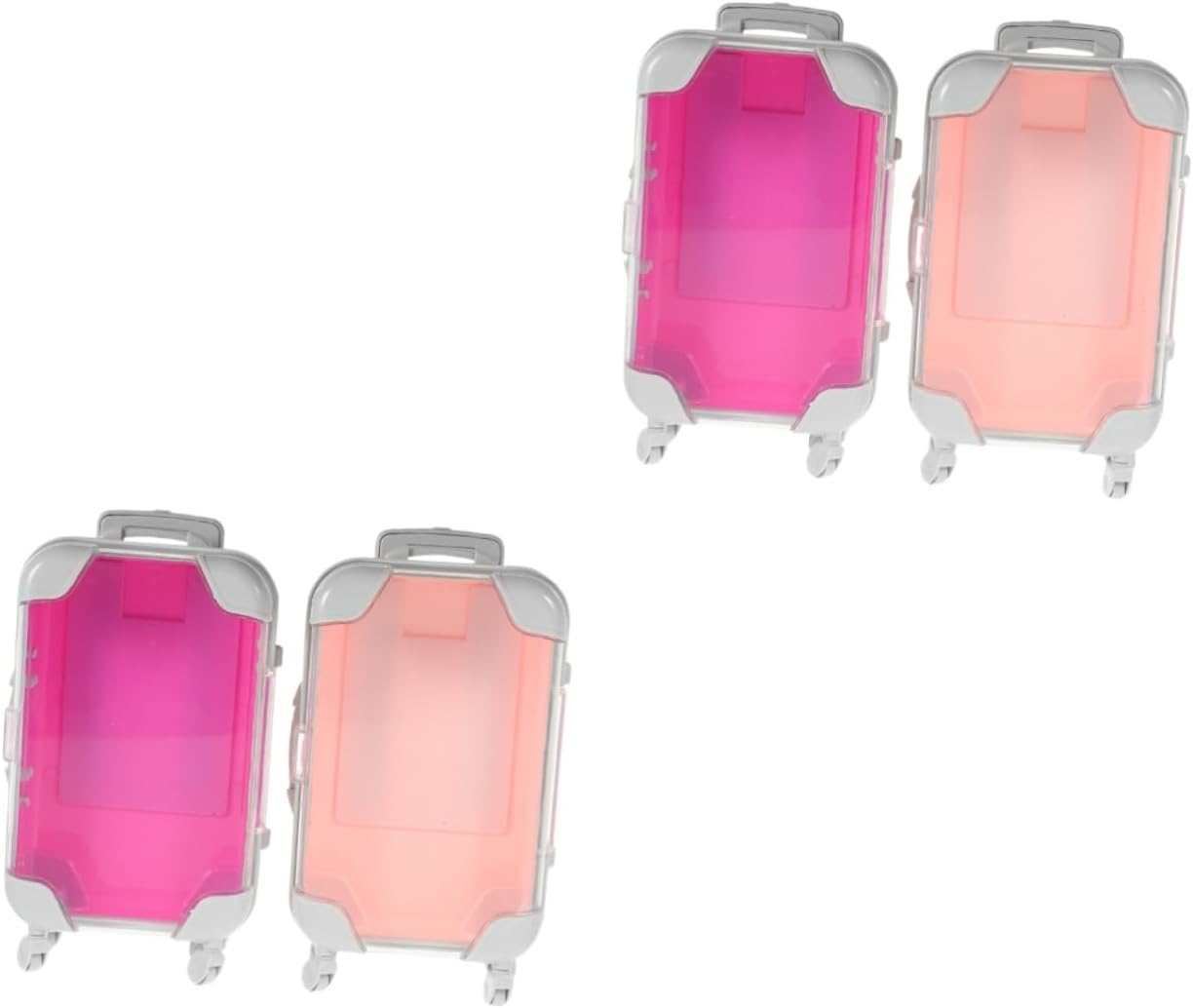 minkissy 4pcs Small Makeup Suitcase Compact Cosmetic Case for Travel Lightweight Makeup Organizer for Daily Use and Colors for Storing Accessories and Toiletries