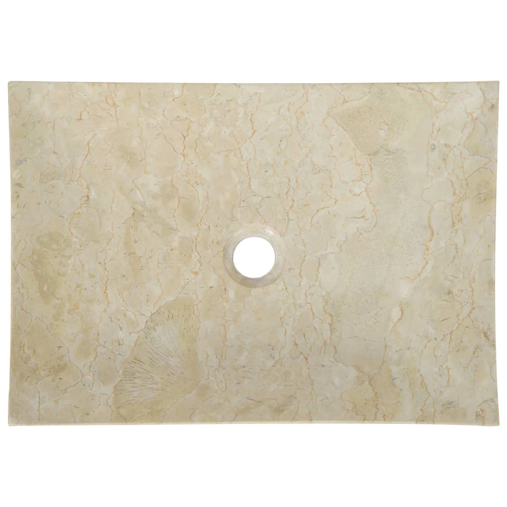Lavabo de mármol 50 x 35 x 12 cm color crema