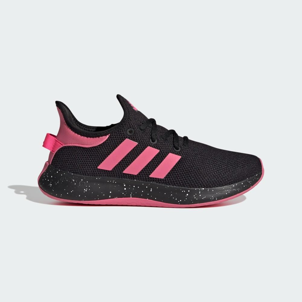 adidas Women's Cloudfoam Pure Sneaker: 5 Core Black/Pink Fusion/Lucid Pink