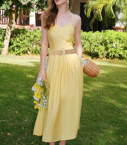 COTIM COYIN Women's Boho Braided Straw Belts with Round Buckle, Woven Elastic Waist Belt2