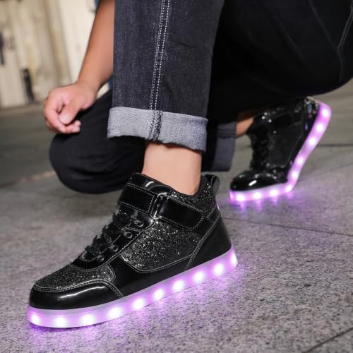 Image of SANYES LED Light Up Shoes for Men Women, USB Rechargeable High Top Glowing Sneakers, Luminous Dancing Shoes