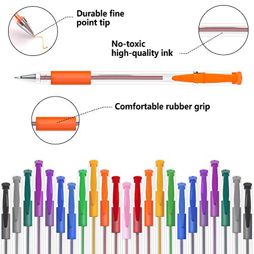 Shuttle Art Gel Pens, 180 Pack Gel Pens Set, 12 Assorted Colors Bulk Classroom Pack For Adults Coloring Books Drawing Doodling Crafts Journaling #TOP3