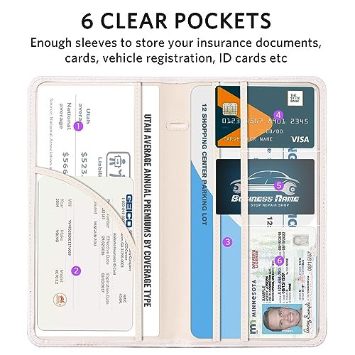 Image of CoBak Car Registration and Insurance Holder | Vehicle Glove Box Organizer, Auto Truck Compartment Document Case with Magnetic Closure for Insurance & Driver License