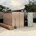8x10 FT Metal Storage Sheds Outdoor, Metal Yard Sheds Garden Shed Kit, Tool Shed with Lockable Door, Utility Sheds Buildings with Air Vent for Backyard Garden Patio Lawn