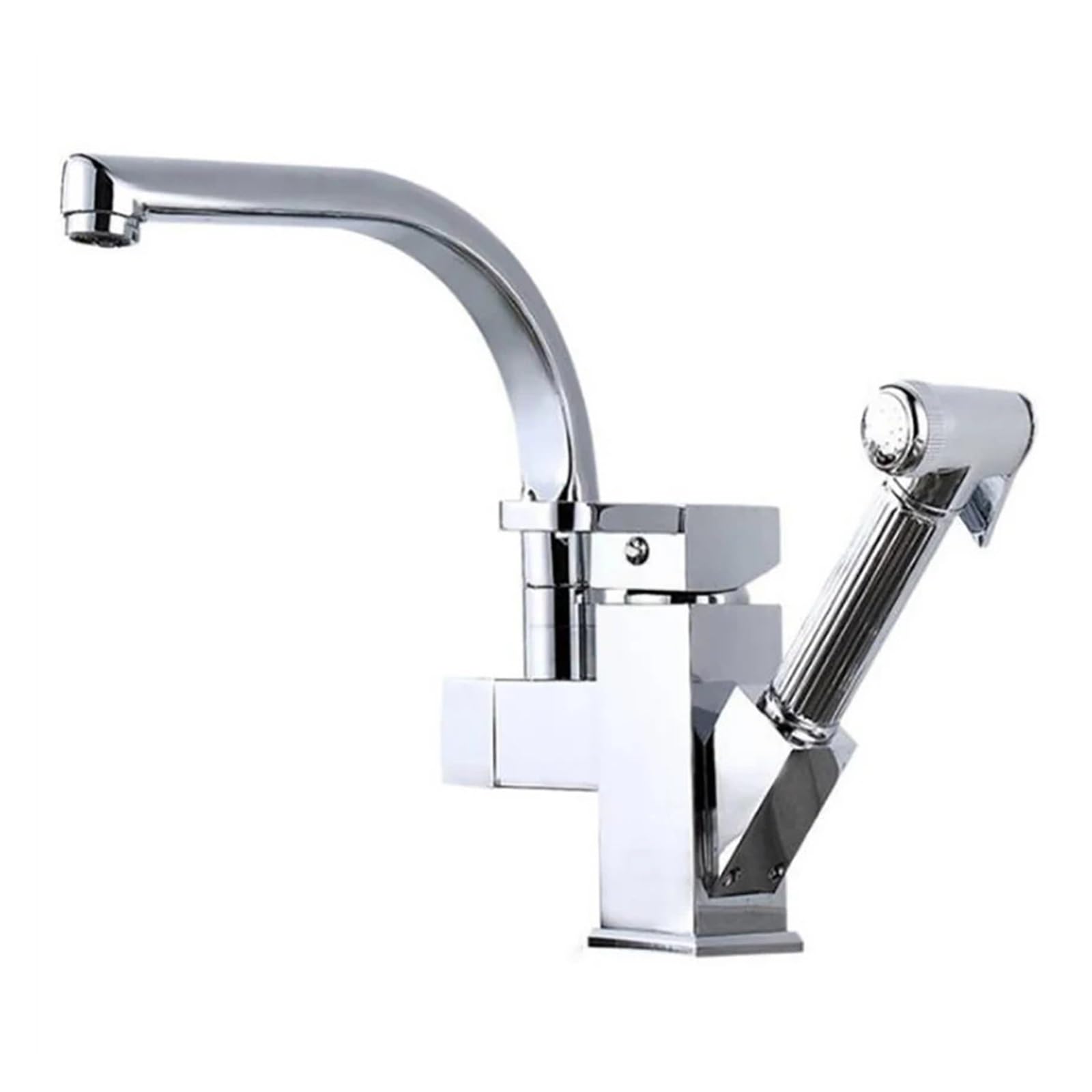 Robinet évier de cuisine ergonomique contre les éclaboussures à double bec