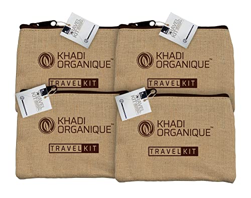 Image of khadi Organique Grooming Travel Kit Men & Women (2 Soap X 75gm each, 1 Shampoo 30ml,1 Conditioner 30ml, 1 Moisturiser 30ml, 1 Face Wash 30ml) 6 pcs in Set (Travel Kit Pack of 4))