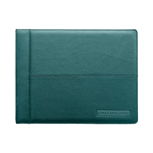 Leather 7 Ring Business Checkbook Binder 2 Inch Wide - 3 On A Page - 600 Checks Capacity Portfolio For Record Keeping By David Nathan (Dark Green) #TOP1