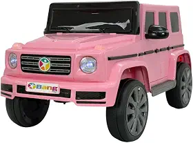 Bang Toys - Carrinho Elétrico Infantil Nitro SX 12V - Licenciado, com Luzes de LED, Sons, Entrada USB/MP3, Bluetooth, Portas que Abrem e Controle Remoto - Suporta até 30kg - Cor Rosa