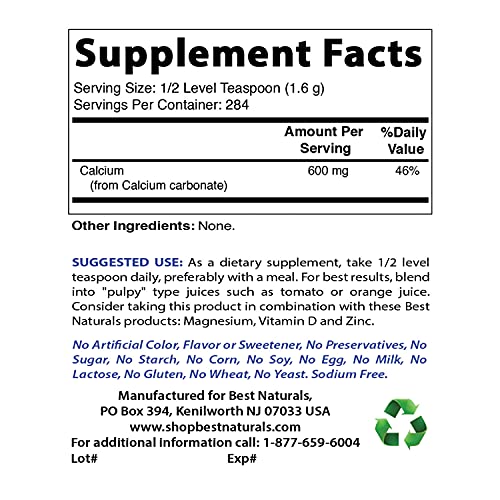 Calcium Carbonate Powder 1 Pound & Choline Bitartrate 650 Mg #TOP1