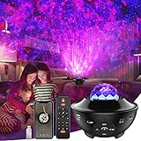 Proyector Estrellas, Proyector Galaxia Estrellas Techo Adultos con Control Remoto, 10 Modos de Iluminación, Bluetooth Música, Temporizador, Lampara Proyector para Regalos, Decorativas, Fiesta Navidad