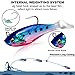 PLUSINNO Fishing Lures, Trout Pike Walleye Bass Fishing Jig Heads, Pre-Rigged Soft Swimbaits with Ultra-Sharp Hooks, Bass Lures with Paddle Tail, Fishing Bait for Saltwater & Freshwater…