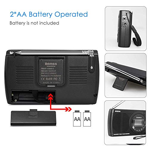 Benss Tragbares Radio Klein AM FM SW Radio Digitales Pocket Transistor Stereo Radio mit Eingebauten Lautsprechern… - Image 5