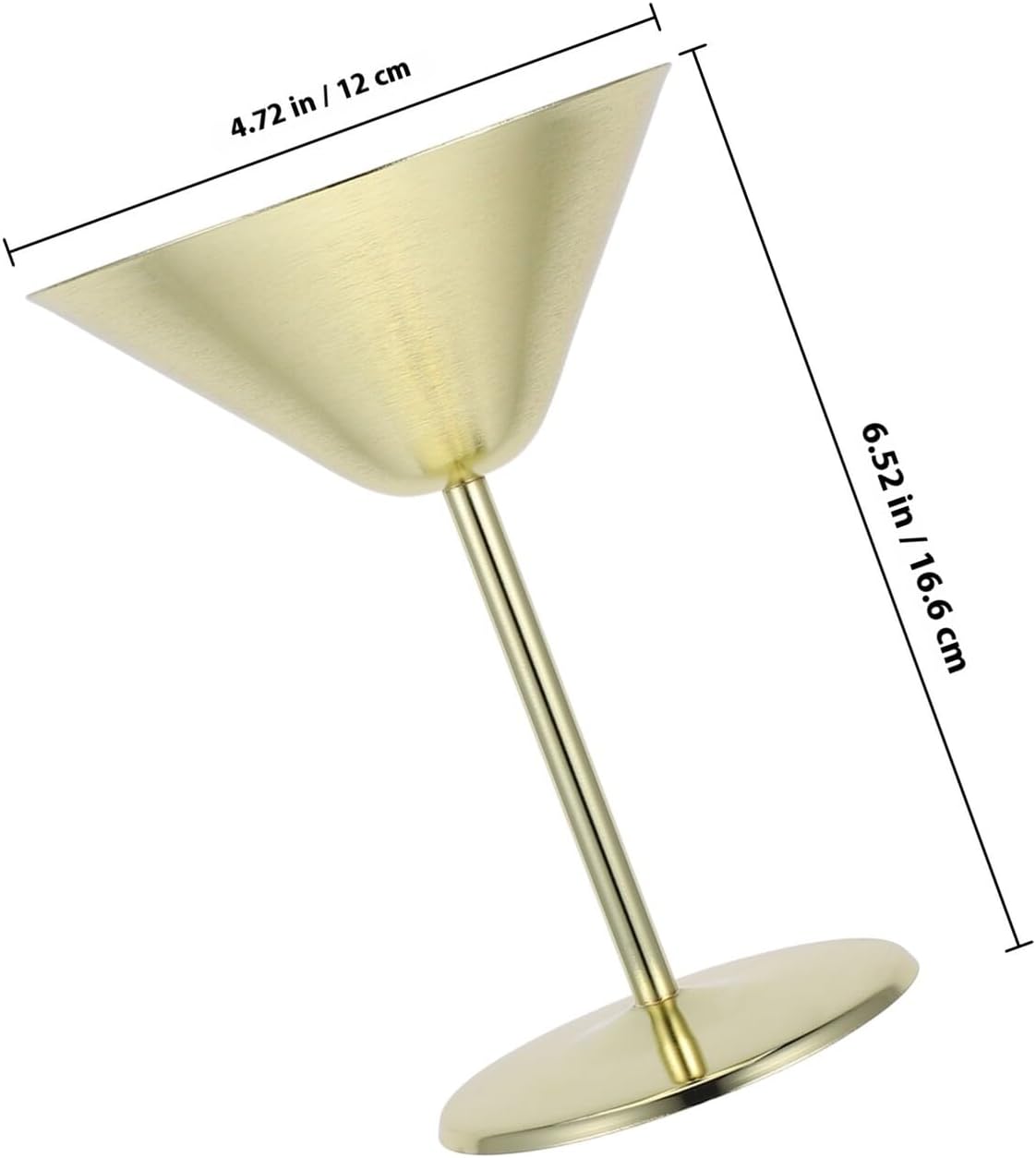 Alipis Stainless Steel Martini Goblet Gold Plating, Unbreakable Metal Cocktail Wine Cup, Elegant Bar Drinkware for Parties and Home Use