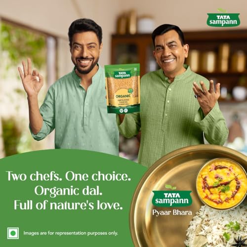 Image of Tata Sampann Organic Unpolished Toor Dal (Arhar Dal), 1 kg (Pack of 3)