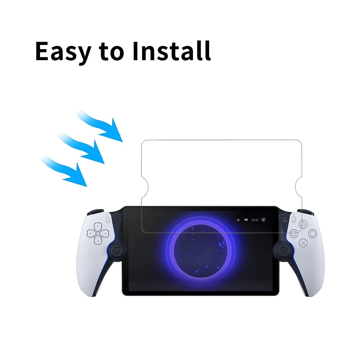 Displayschutzfolie aus gehärtetem Glas für PlayStation Portal Remote Player 20,3 cm / Sony PlayStation 5 PS5 Portal, (2er-Pack) HD klar, kratzfest, Displayschutzfolie