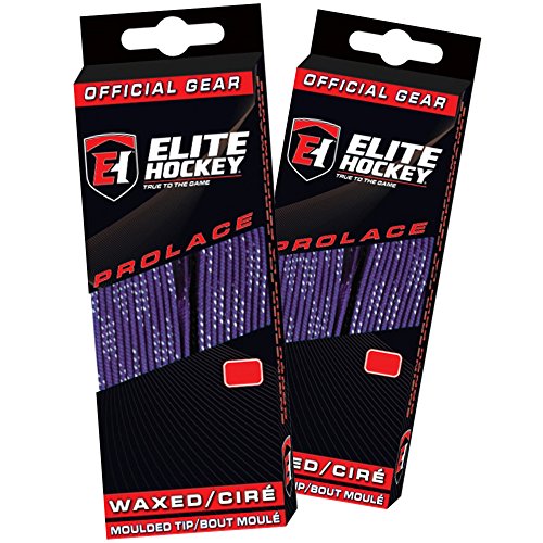 Elite Hockey Prolace Waxed Hockey Skate Laces - SET of 2 Pairs (Purple, 96