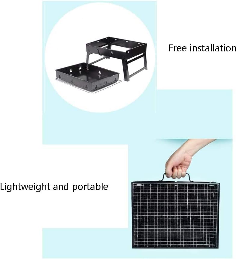 Miniatura 4 de Barbacoa Parrilla de carbón Parrilla de barbacoa Parrilla plegable portátil de carbón Kabob estufa Camping al aire libre Parrilla de barbacoa