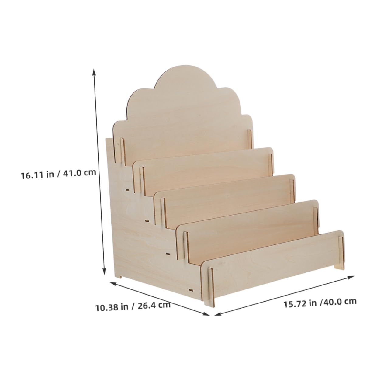 OSOLADY Portable Circular Card Display Rack Wooden Ticket Booth Stand Menu Stand for Vendors Greeting Card Holder