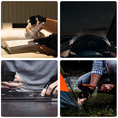 Paultellie Led Flashlight Gloves,Rechargeable Hands Free Light Gloves, Gifts For Men， Cool Gadgets Tools For Outdoor Camping Fishing, Birthday Idea For Men Women Who Has Everything, 1 Pair #TOP5