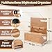 Beechwood Nightstand Organizer with Cable Management Box - Phone Docking Station Gifts for Him Men Boyfriend Husband Birthday Anniversary, Light Yellow