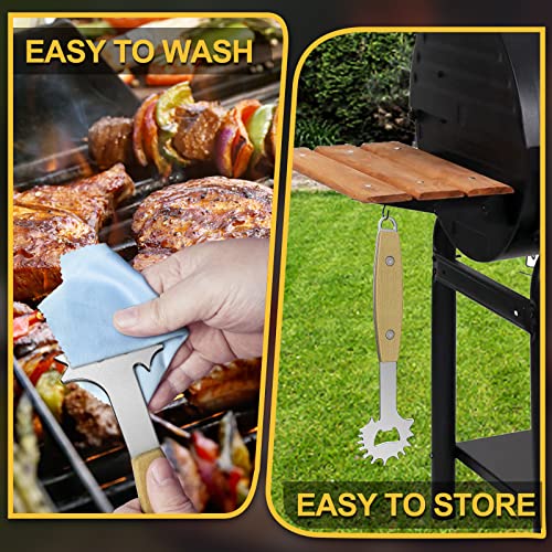 Nomiou Lengthen Grill Scraper Gift with Bottle Opener,Grill Cleaner Brush with Great Box for Griddle and Grills, Cleans Top and Between Grill Grates, Safe Cleaning&Bristle Free