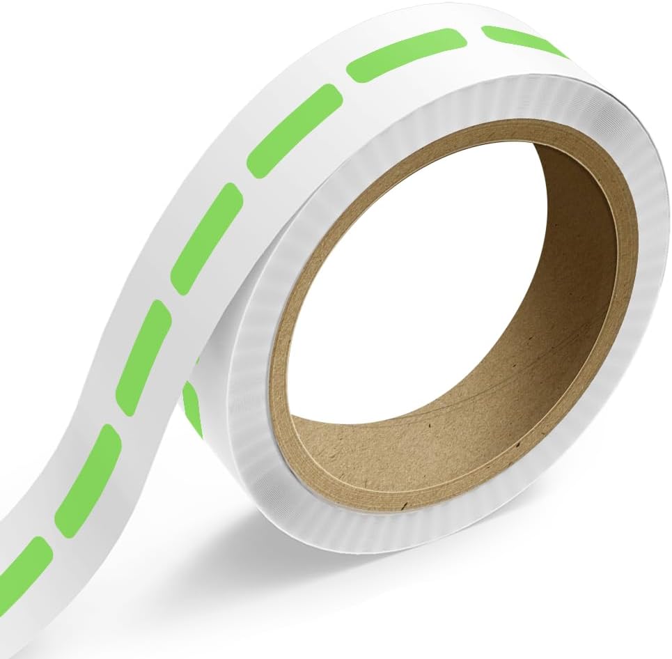 LabelsNstickers Custom Printed Standard Label Rolls - Rectangle - 3/8 x 1 1/2 - Neon Green - 125 Labels/Roll