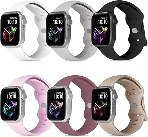 6 Pack Sport Bands Compatible with Apple Watch Band Red,
