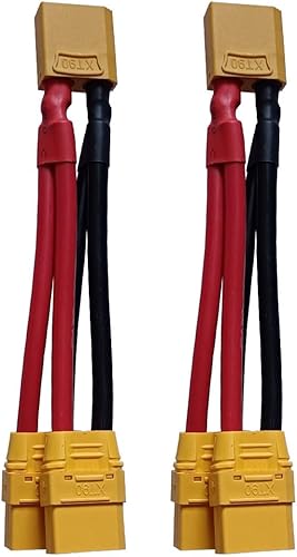2 unidades de cable conector paralelo XT90 XT-90, divisor de enchufe calibre 10, cable Y de 3.937 in para monopatín eléctrico Sola, tarot T-18,
