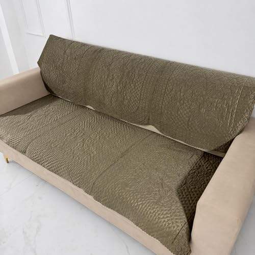 Image of Homerz Premium Petal Charm Sofa Cover | Embossed Floral Pattern | Soft Touch, Anti-Dust & Easy Wash Fabric (Coffee, 3 Seater with Back)
