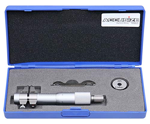 Accusize Industrial Tools 0.2-1.2'' by 0.001'' Inside Micrometer, Satin Chrome Finished, Eg00-3221 by Accusize Industrial Tools - Used condition - US$80.10