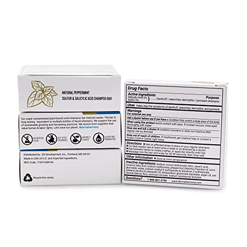 Dermaharmony 5% Sulfur 2% Salicylic Acid Shampoo Bar For Dandruff (4 Oz) #TOP2