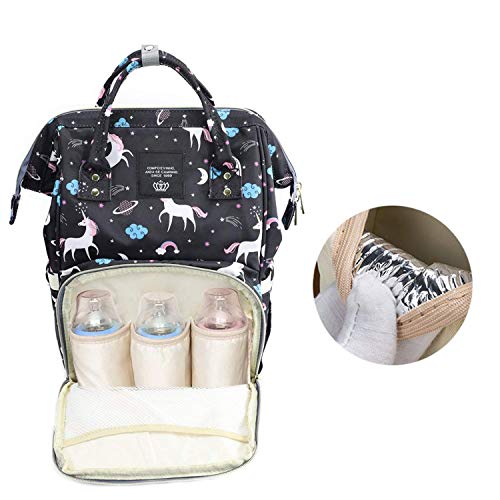 Image of Diaper Bag /Mother Backpack for Travel (Printed Black) Prints and Colours May Vary