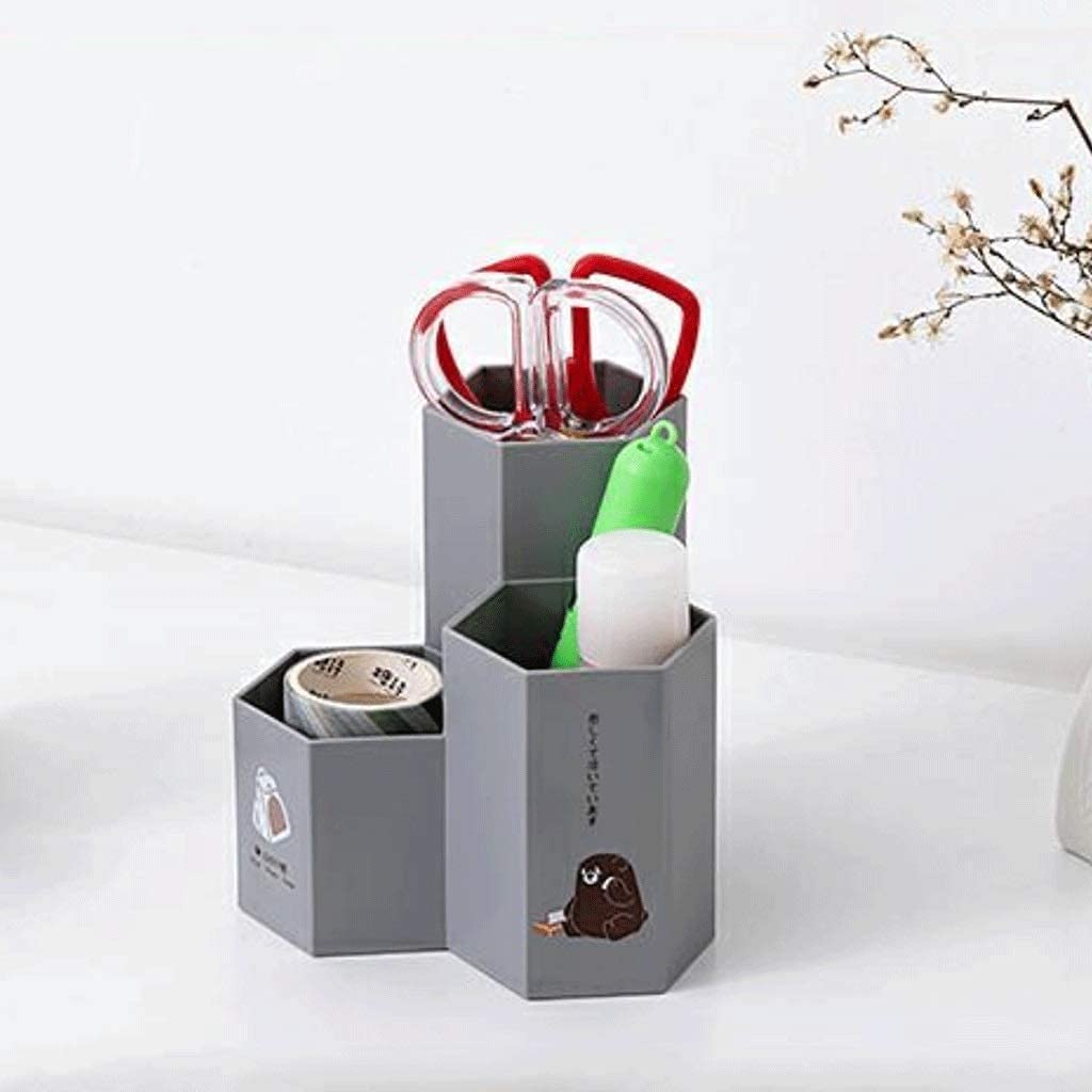 OLOTU Durable Portalápices Hexagonal, Cubo de brochas de Maquillaje Duradero multifunción, portalápices Creativo de Gran Capacidad para Oficina y hogar Portalápiz