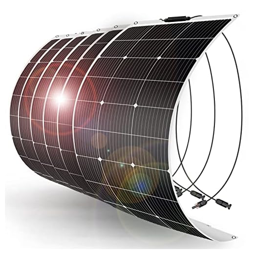 DOKIO 600W (6×100W) Flexible Solar Panels 18V Monocrystalline for 12V Battery Charging, Semi-Flexible ETFE with MC4, Series or Parallel Expansion for RV Boat Van Camper Trailer Off-Grid Power