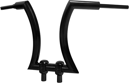 TCT-MOTORPARTS Manillar Ape Hanger de 18 pulgadas con elevador de 2 pulgadas apto para Harley Road King, Sportster XL883 XL1200, Softail Heritage