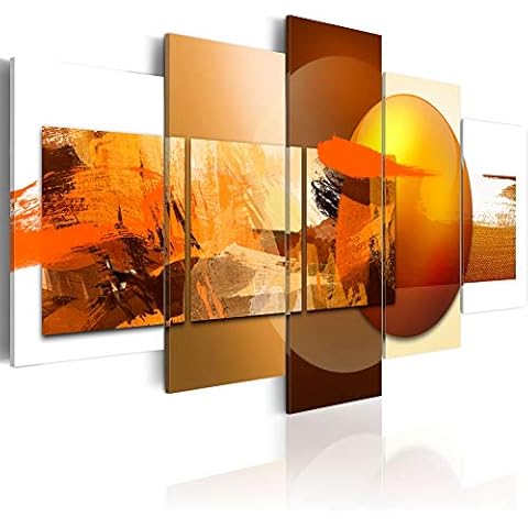 Canvas Prints Art Modern 5 pieces Wall Picture Abstract Sphere Pros and Cons Painting Orange Artwork Framed Home Decoration Living Room Ready to Hang CL14, Huge 80x40 Cover