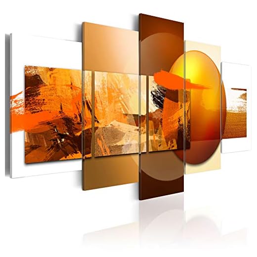 Impresiones en lienzo de arte moderno de 5 piezas, cuadro de pared con esfera abstracta, pros y contras, pintura naranja, obra de arte enmarcada, decoración del hogar, sala de estar, listo para