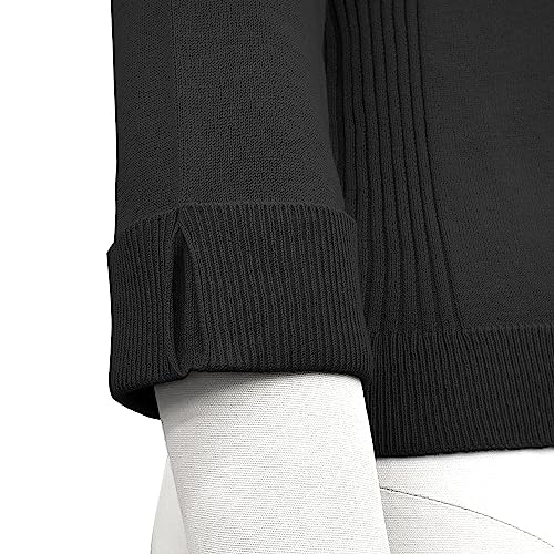 Image of YEMAK Women's Crop Cardigan Sweater - 3 /4 Sleeve Open Front Classic Basic Knit Bolero Cropped Soft Lightweight Knitted Top