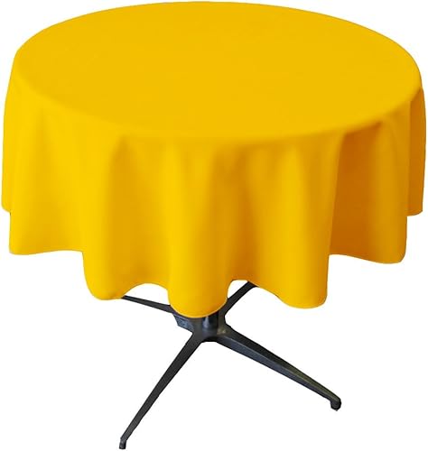 LA Linen Mantel redondo lavable de popelín de poliéster, resistente a las manchas y a las arrugas, 58 pulgadas, mantel de tela para comedor, cocina,