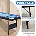 Billiards Table, 5.5 Ft Foldable Pool Table, Balls, Brush, Triangle Rackand, Chalk, for Basements, Adult Rrec Room and Family Game Room (Black+Blue)