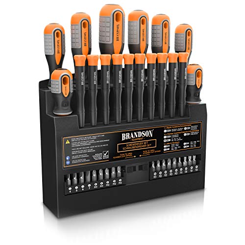 Brandson - Schraubendreher Set 36 teilig - Chrom Vanadium - magnetisch - 18 Bits mit Bithalter - Schlitz und Kreuzschlitz Schraubendreher - Feinmechanik Schraubendreher - Schraubenzieher Satz 1 Brandson - Schraubendreher Set 36 teilig - Chrom Vanadium - magnetisch - 18 Bits mit Bithalter - Schlitz und Kreuzschlitz Schraubendreher - Feinmechanik Schraubendreher - Schraubenzieher Satz