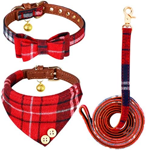 3 PCS Bow Tie Dog Collar and Leash Set