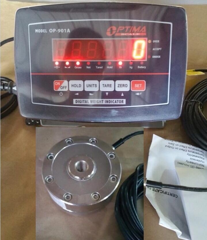 MNM Scales Compression Scale 1000 x 0.1 lb with Low Profile Load Cell IDS-672-1K, Portable Display and Power Cord
