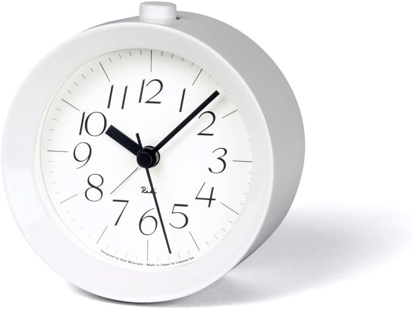 Remnos Alarm Clock Analog Riki Alarm Clock White WR09-14 WH Lemnos
