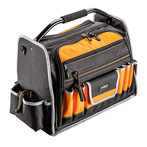 NEO TOOLS Werkzeugtasche 49.5 x 38 x 27 cm (LxHxW), Nylon 600D 32 Innentaschen, 12 Außentaschen, stabiler Boden, stabiler Griff und Riemen