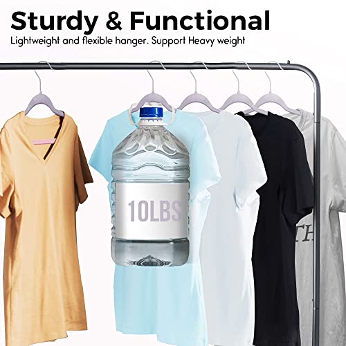 Techzoo Premium Velvet Hangers 50 Pack Ultra Thin Non Slip Adult Felt Space Saving Suit Hanger For Closet Heavy Duty Coat Pants Jackets Dress Hangers 360° Swivel Hook Hold Upto 10 Lbs Purple Hangers #TOP6