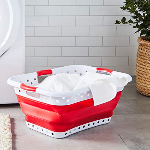 Image of Pop & Load Collapse & Store Large HipHolder 3 Handles laundry-baskets, RED
