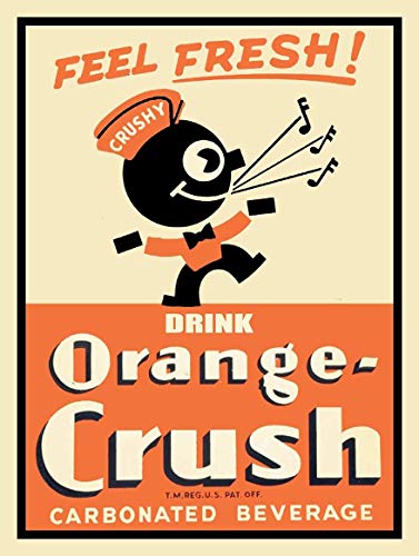 American Collectibles Orange Crush Soda Metal Sign, Vintage Advertisement Reproduction